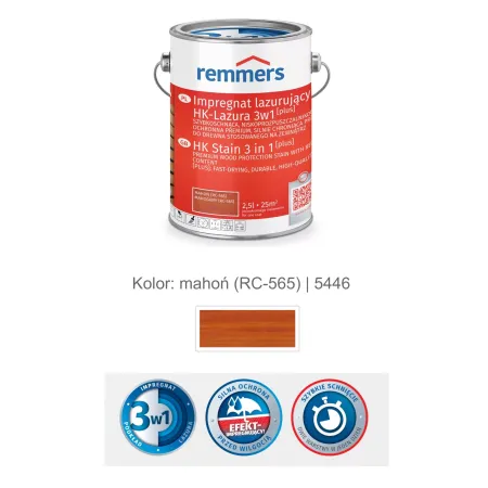 remmers Impregnat lazurujący HK-Lazura 3w1 [plus] 2,5L Mahoń