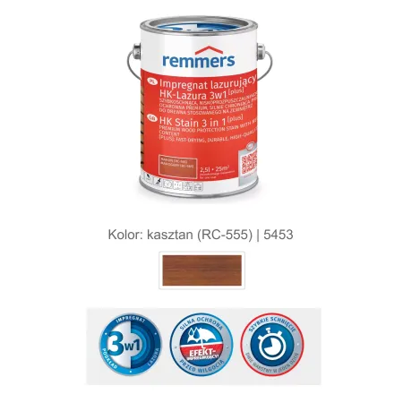 remmers Impregnat lazurujący HK-Lazura 3w1 [plus] 2,5L Kasztan