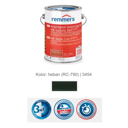 remmers Impregnat lazurujący HK-Lazura 3w1 [plus] 2,5L Heban