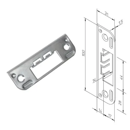 Assa Abloy Zaczep płaski do zamka 2014, 2018 Ocynk srebrny
