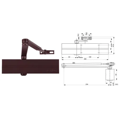 Assa Abloy Samozamykacz drzwiowy DC300 z ramieniem standardowym Brązowy
