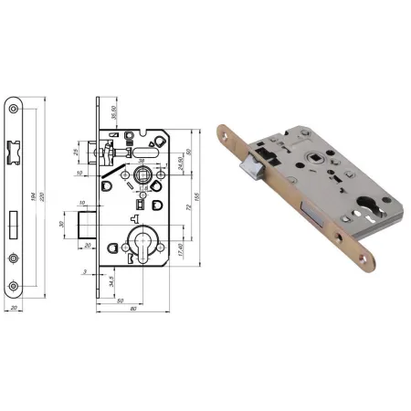 LOB Zamek do drzwi wewnętrznych Z7504 PZ Limba