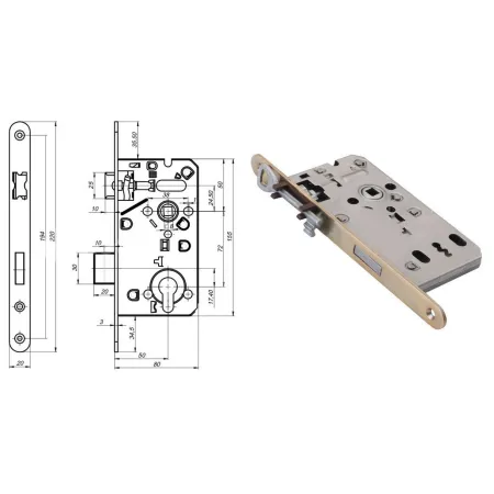 LOB Zamek do drzwi wewnętrznych Z7504 BB Limba