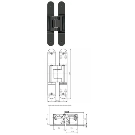 simonswerk TECTUS TE 540 3D Czarny RAL9005