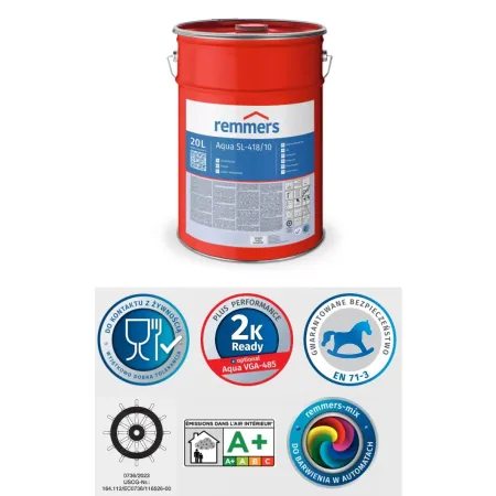 remmers Aqua SL-418/20-Schichtlack 20L Bezbarwny mat