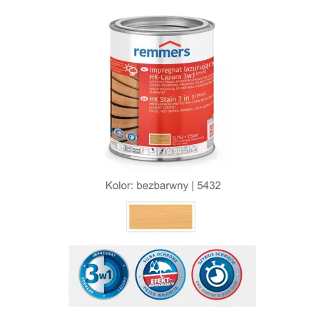 remmers Impregnat lazurujący HK-Lazura 3w1 [plus] 100ml Bezbarwny