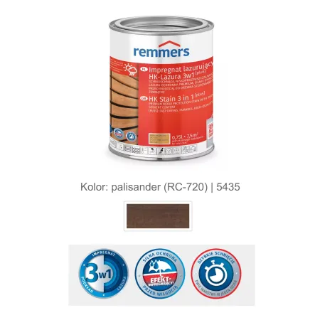 remmers Impregnat lazurujący HK-Lazura 3w1 [plus] 100ml Palisander