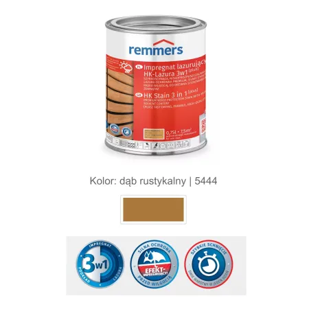 remmers Impregnat lazurujący HK-Lazura 3w1 [plus] 100ml Dąb rustykalny