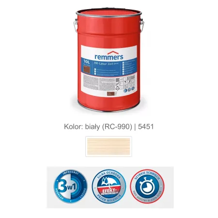 remmers Impregnat lazurujący HK-Lazura 3w1 [plus] 10L Biały