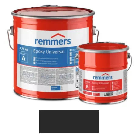 remmers Powłoka ochronna mostkująca rysy Epoxy Universal 5kg, czarny Czarny