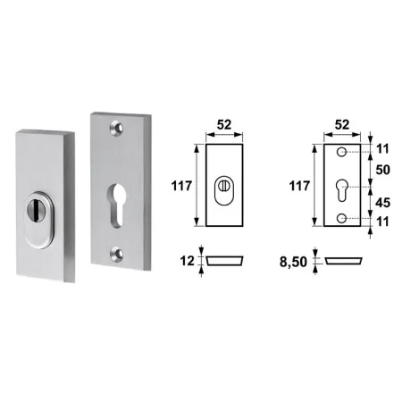 AXA Rozeta drzwiowa PZ Royal Inox