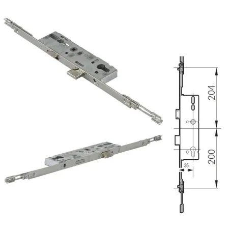 Roto Frank Zamek środkowy H600 16/35/92/8/PZ z możliwością przyłączenia Ocynk srebrny