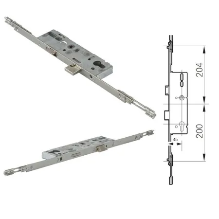 Roto Frank Zamek środkowy H600 16/45/92/8/PZ z możliwością przyłączenia Ocynk srebrny