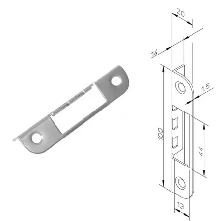 Assa Abloy Zaczep kątowy do zamka 2014, 2018 Ocynk srebrny