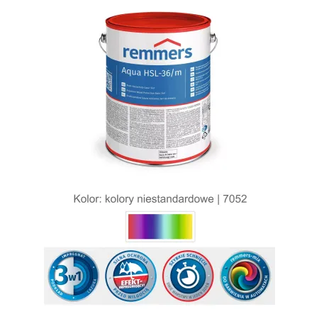 remmers Aqua HSL-36/m-Profi-Holzschutz-Lasur 3in1 2,5L Kolory niestandardowe