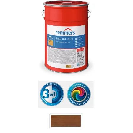 remmers Aqua HSL-35/m-Profi-Holzschutz-Lasur 3in1 20L Orzech