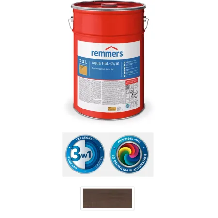 remmers Aqua HSL-35/m-Profi-Holzschutz-Lasur 3in1 20L Palisander
