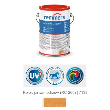 remmers Aqua MSL-45/sm-Mittelschichtlasur UV+ 2,5L Pinia/Modrzew