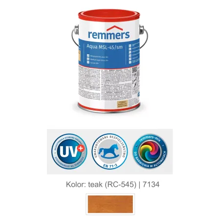 remmers Aqua MSL-45/sm-Mittelschichtlasur UV+ 5L Teak