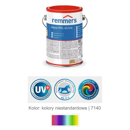remmers Aqua MSL-45/sm-Mittelschichtlasur UV+ 5L Kolory niestandardowe