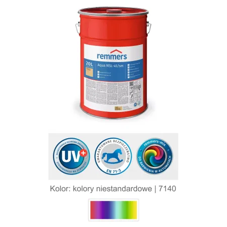 remmers Aqua MSL-45/sm-Mittelschichtlasur UV+ 20L Niestandardowy
