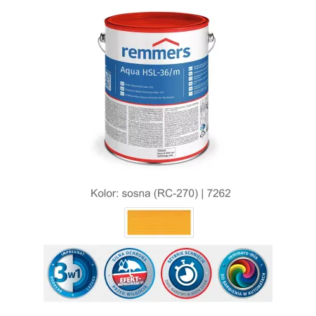 remmers Aqua HSL-36/m-Profi-Holzschutz-Lasur 3in1 5L Sosna