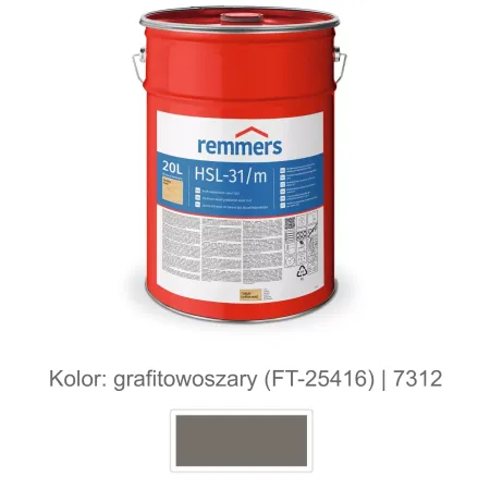 remmers HSL-31/m-Profi-Holzschutz-Lasur 3in1 5L Szary grafitowy