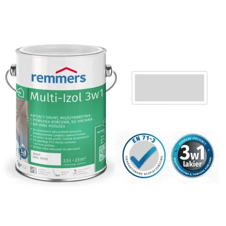 remmers Wodny Lakier izolujący do drewna Multi-Izol 3w1 0,75L Szary jasny