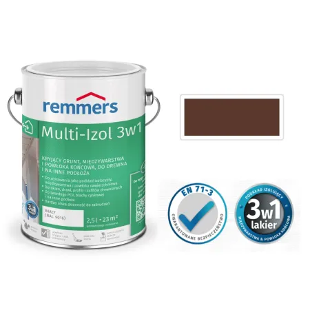remmers Wodny Lakier izolujący do drewna Multi-Izol 3w1 0,75L Orzech