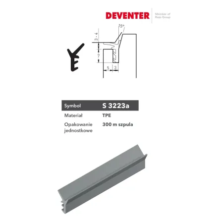 Deventer Uszczelka S 3223a (10x30m) 300m KSP1  Czarny