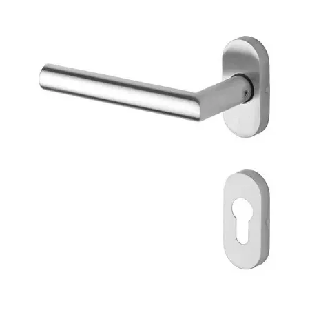 DormaKaba KLAMKA DORMAKABA 1/2 PURE 8906 6621/6679 PZ LEWA OWAL, L-FORM, 8MM Stal nierdzewna