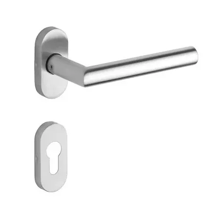 DormaKaba KLAMKA DORMAKABA 1/2 PURE 8906 6621/6679 PZ PRAWA OWAL, L-FORM, 8MM Stal nierdzewna