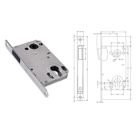Hafele Zamek magnetyczny do drzwi wewnętrznych B-Twin PZ Chrom