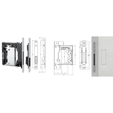 Hafele Zamek magnetyczny B-NO-HA Mini 938 z zaczepem Satyna