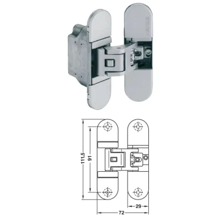 Hafele Zawias drzwiowy HAFELE STARTEC H7 kryty Chrom matowy