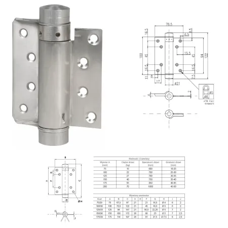 UE ZAWIAS WAHADŁOWY JEDNOKIERUNKOWY 100mm Nikiel