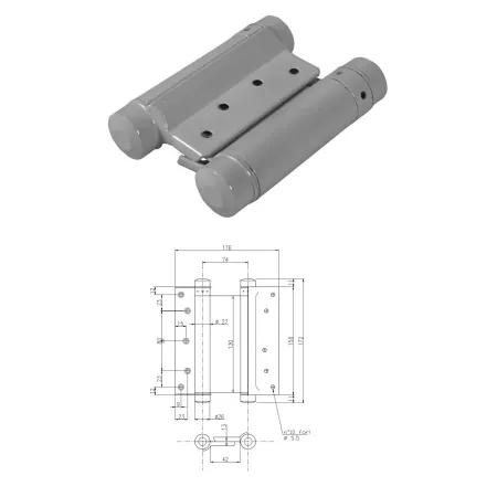 UE ZAWIAS WAHADŁOWY 150mm Szary