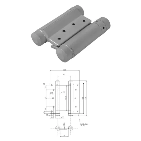 UE ZAWIAS WAHADŁOWY LAKIEROWANY 200mm Szary