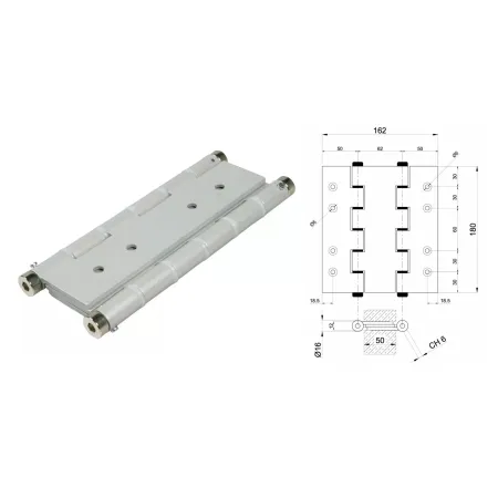 UE ZAWIAS WAHADŁOWY 180mm LAKIEROWANY Srebrny