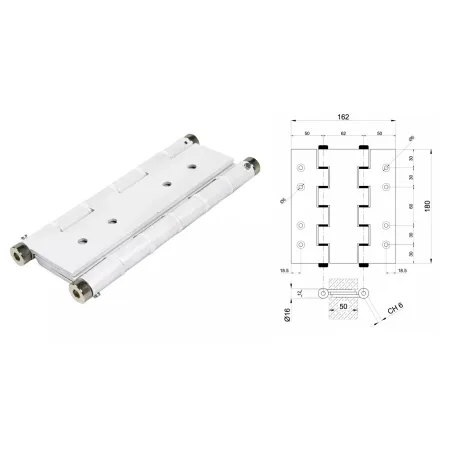 UE ZAWIAS WAHADŁOWY 180mm LAKIEROWANY Biały