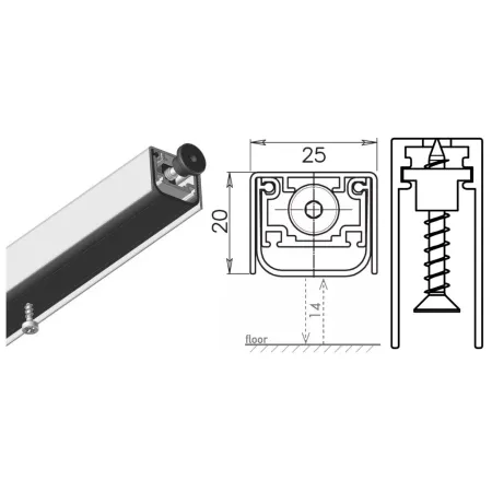UE USZCZELKA OPADAJĄCA ACOUSTIC ALU 930mm (>780mm) [K5-240-1GA-0930] Srebrny