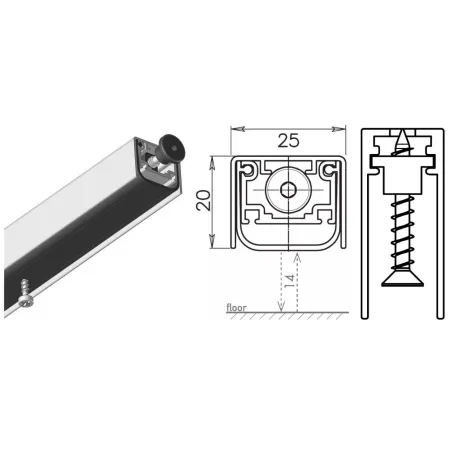 UE USZCZELKA OPADAJĄCA ACOUSTIC ALU 1130mm (>980mm) [K5-240-1GA-1130] Srebrny