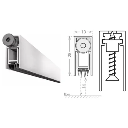 UE USZCZELKA OPADAJĄCA 1328 A 730mm (>530mm) [K5-500-1A-0730] Srebrny