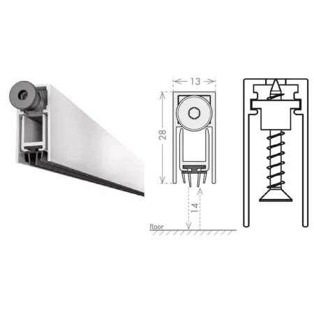 UE USZCZELKA OPADAJĄCA 1328 A 830mm (>630mm) [K5-500-1A-0830] Srebrny