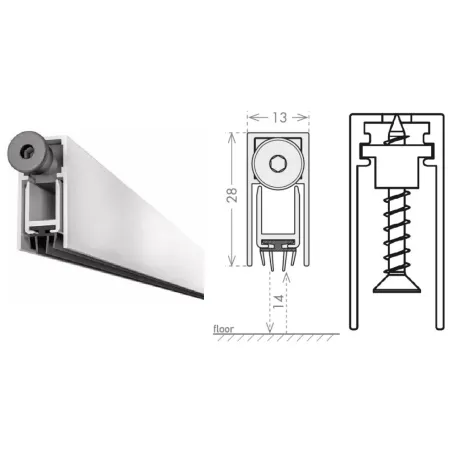 UE USZCZELKA OPADAJĄCA 1328 A 1030mm (830mm) [K5-500-1A-1030] Srebrny
