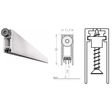 UE USZCZELKA OPADAJĄCA 1230 A 1130mm (>930mm) [K5-505-1A-1130] Srebrny