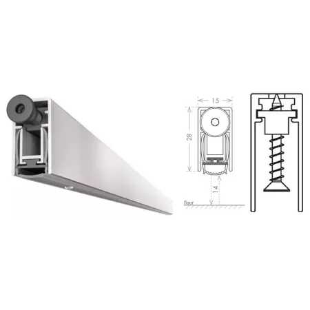 UE USZCZELKA OPADAJĄCA ACOUSTIC PLUS 730mm (>530mm) [K5-200-1F-0730] Srebrny