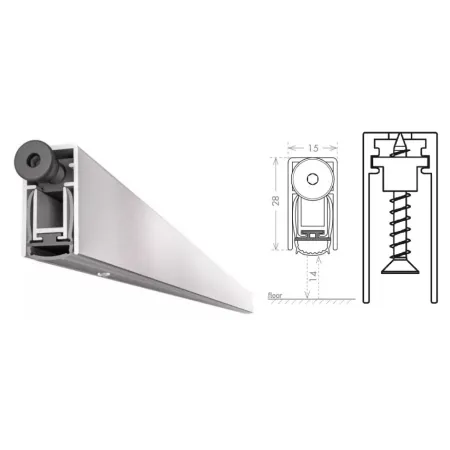 UE USZCZELKA OPADAJĄCA ACOUSTIC PLUS 1130mm (>980mm) [K5-200-1F-1130] Srebrny