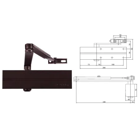 Assa Abloy Samozamykacz drzwiowy DC140 z ramieniem Brązowy
