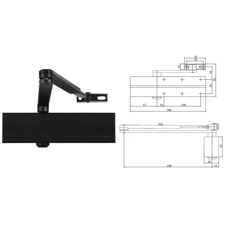 Assa Abloy Samozamykacz drzwiowy DC140 z ramieniem Czarny